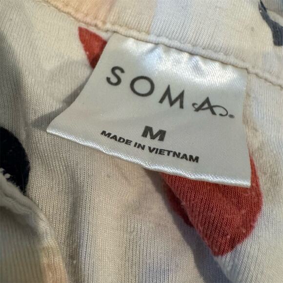 Soma Paint Strokes Colorful Pajama Set Size M Long Sleeve Pockets Buttery READ - Picture 6 of 8